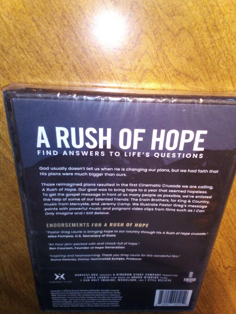 A Rush Of Hope Find Answers To Life's Questions 2020 Harvest Minist. DVD Sealed - Picture 2 of 8